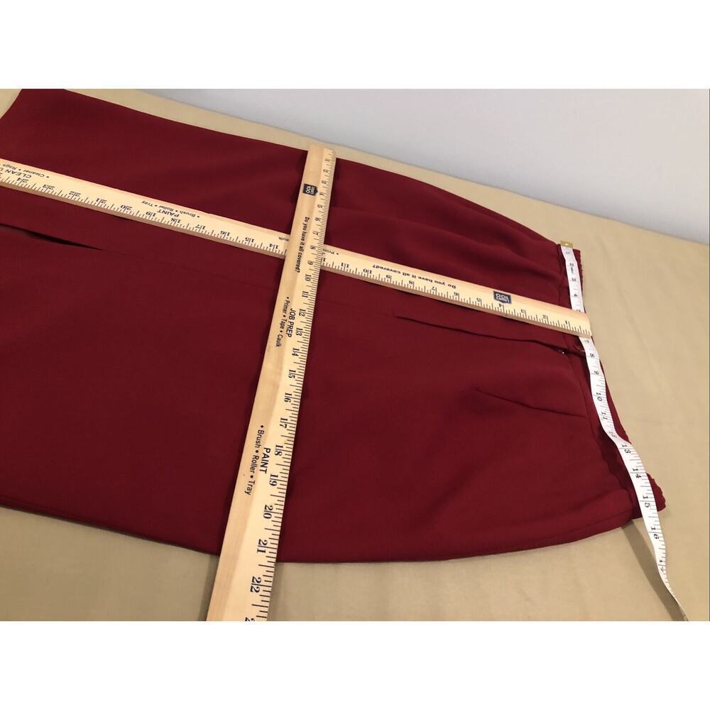 Morgan Miller 2 Pcs Skirt Suite Size 12 Red Long Sleeve 4 Button Lined Collared - Picture 13 of 14